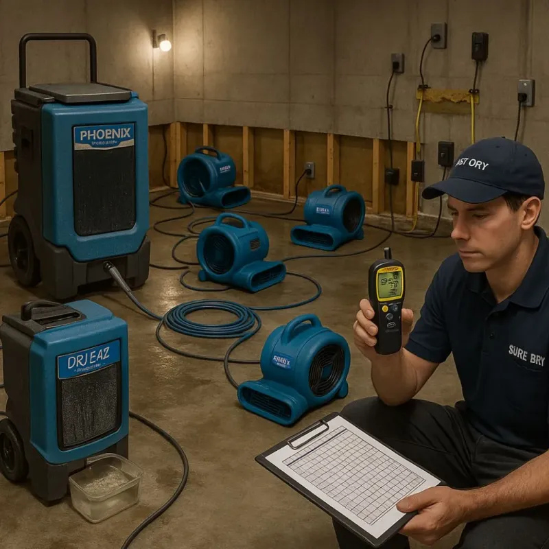 Structural Drying and Dehumidification process in Navarre, OH